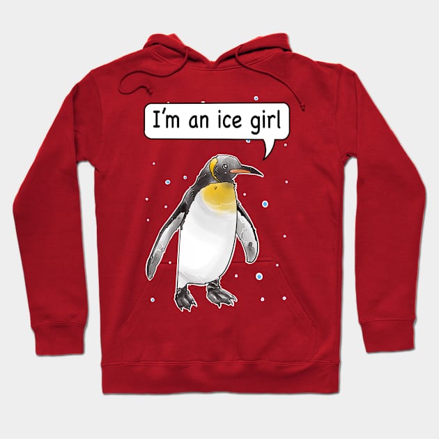 Im an ice girl, funny penguin pun Hoodie by weilertsen